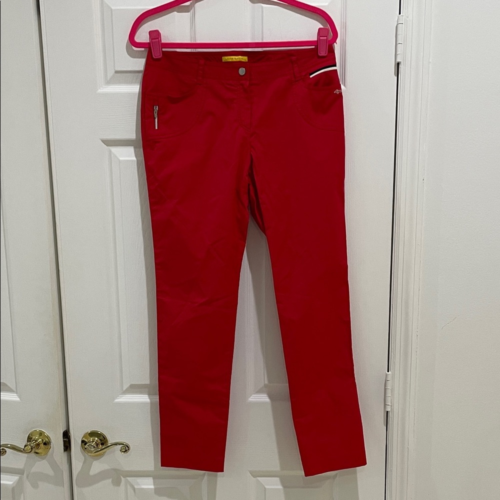 Louis Castel Red Straight Leg Women's Pants